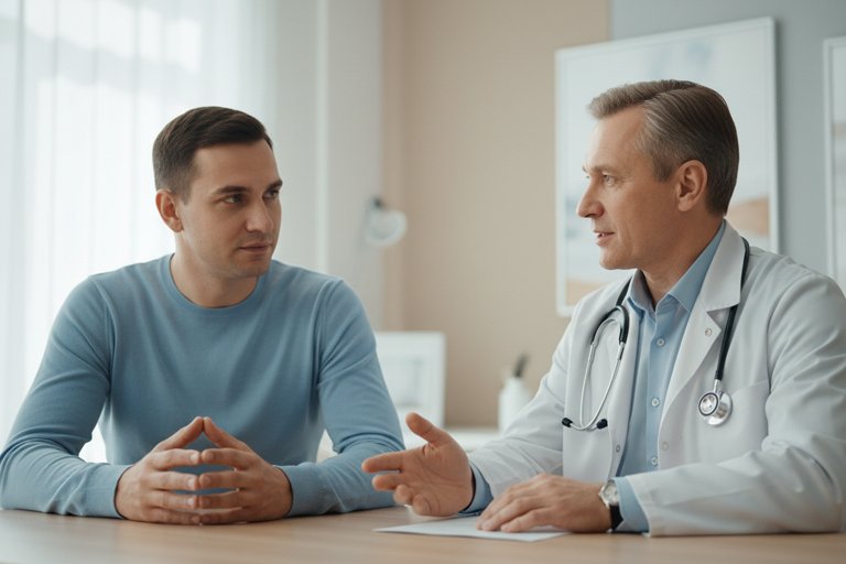 Первичный осмотр Врач консультирует пациента